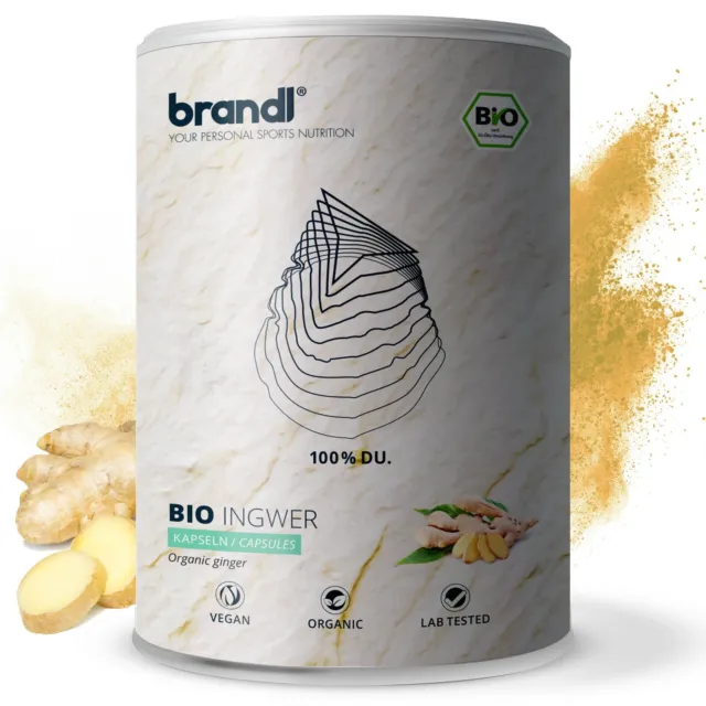 brandl® Bio Ingwer Kapseln hochdosiert | Premium Qualität aus DE | 180 Stk.