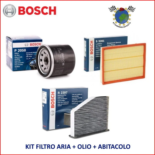 Kit 3 Filtri Tagliando Bosch per ALFA ROMEO MITO FIAT GRANDE PUNTO LINEA DOBLO