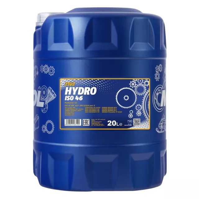 20 Liter Mannol HLP ISO 46 Hydrauliköl DIN 51524 WDMA 24318 AFNOR 48600