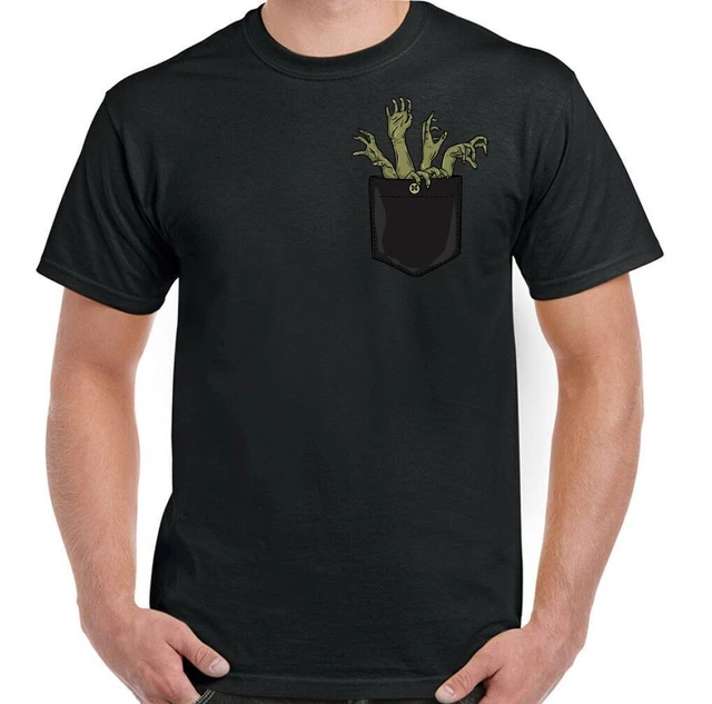 Zombie T-Shirt The Walking Dead Tasca Mani Divertente da Uomo Halloween Costume