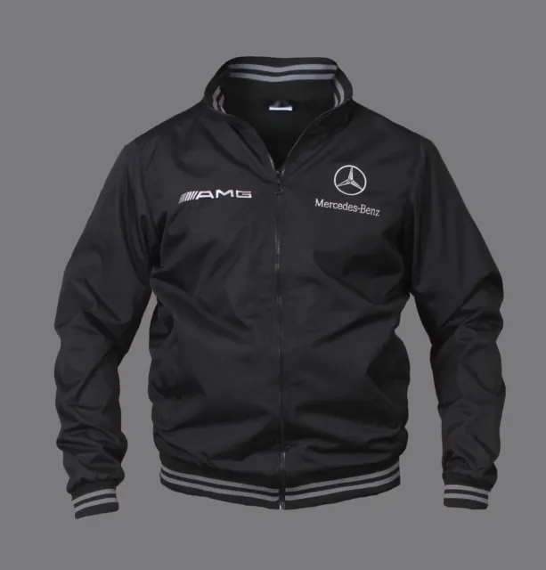 New Men Mercedes AMG Bomber Jacket Motor Sport Clothing Embroidered