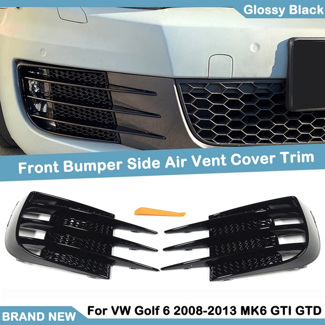 Pair Front Fog Light Grill Cover Kit For Golf 6 2008-2013 MK6 Volkswagen GTI GTD