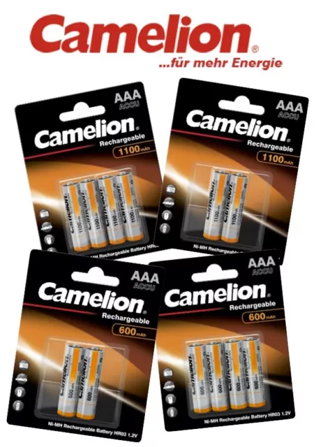 Camelion High Power Akkus AAA Micro 1100mAh / 600mAh wiederaufladbare Batterien