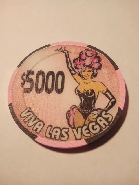 Viva Las Vegas Beautiful Showgirl $5,000 Chip Great For Any Collection!