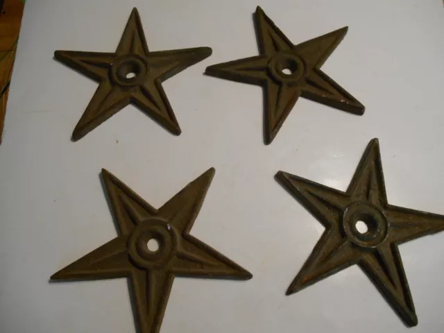 4 antique cast iron architectural building stress washer star ny salvage 7.1/4"