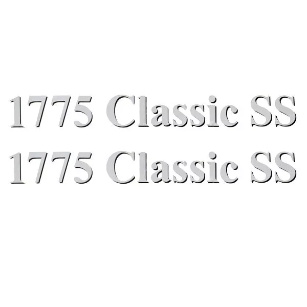 Lund Boat 1775 Classic SS Decal Sticker | Gray 15 1/4 Inch (Pair)