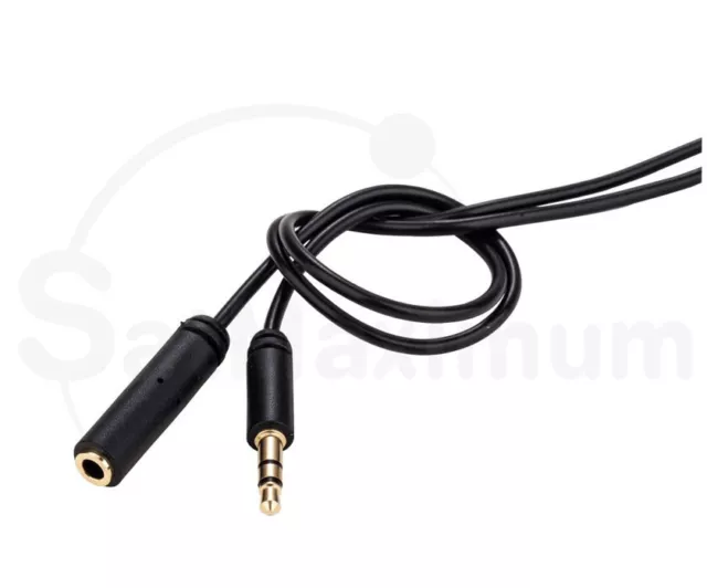 3.5mm 3ft Stereo Audio Headphone Cable Male to Female Slim Extension Cord