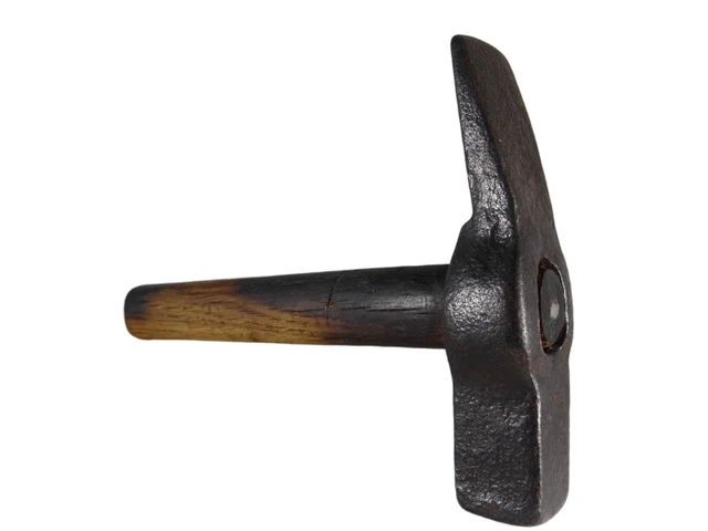 18Th Century Rev War Hand Forged Iron Hammer Old Tool On Original Handle