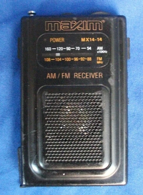 VINTAGE AM/FM RADIO/RECEIVER MX14-14 Pocket Radio,80's Maxim portable ...