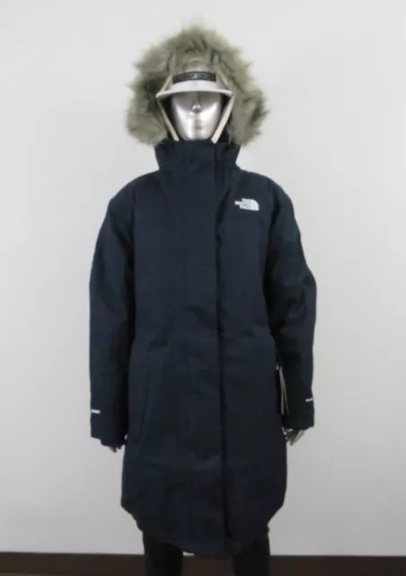 Womens The North Face Novelty LUXE Arctic Parka Down Waterproof Warm Jacket Navy