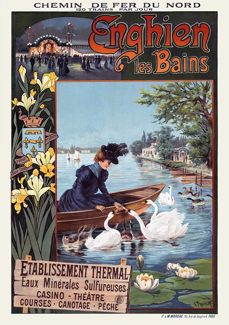 Affiche Ancienne Chemin De Fer De L'etat Chatelaillon Circa 1900