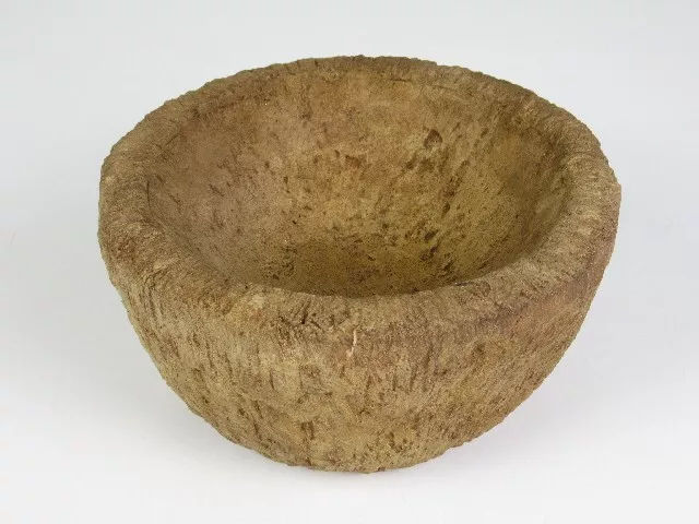 Mortero Florero Tazón Fuente En Piedra Sur Popular Vintage Época Xx Sec