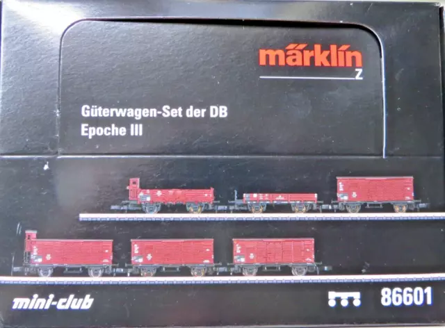 Märklin Spur Z 86601 Mini Club 6tlg.  Güterwagenset der DB Ep. III Neu in OVP