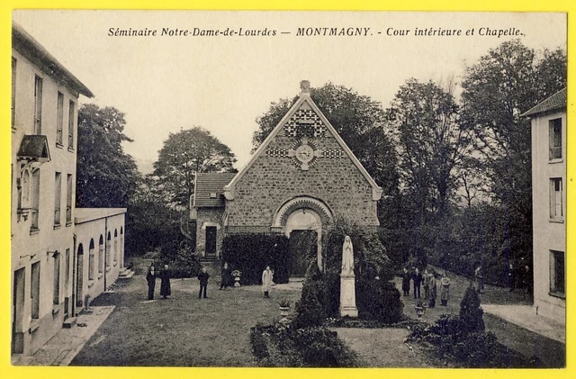 cpa rare MONTMAGNY (Val d'Oise) SÉMINAIRE Notre Dame de Lourdes CHAPELLE Prêtres