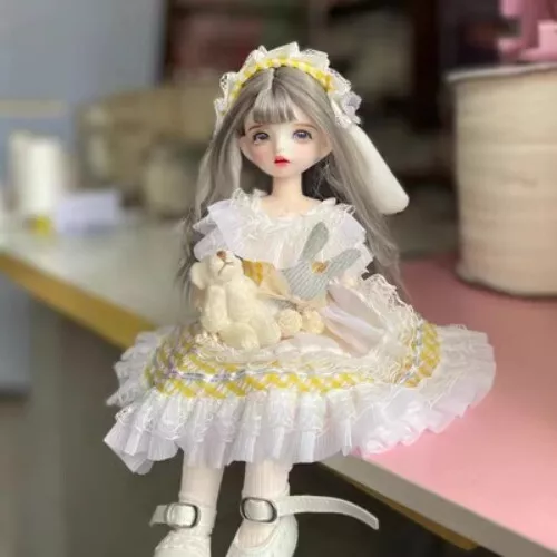 Full Set  1/6 Pretty Girl BJD Doll Ball Jointed Kids Gift Eyes Dress Makeup Toys