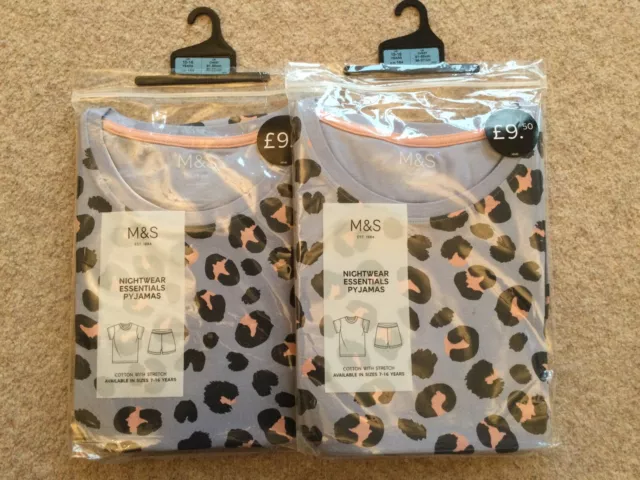 Girls Pyjamas PJs Shorts Shortie Marks & Spencer Age 15-16 BRAND NEW == 2 Pairs
