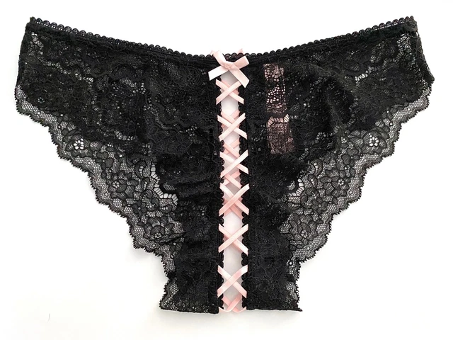 Culotte Cheekini Victoria's Secret Dream Angels - Taille XS, Noir, Mesh Avec Nœud, Neuve Avec étiquettes