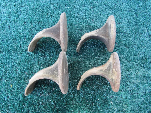 4 Vintage Cast Iron 2.5 Inch Diameter Round Coat Hat Rack Hooks