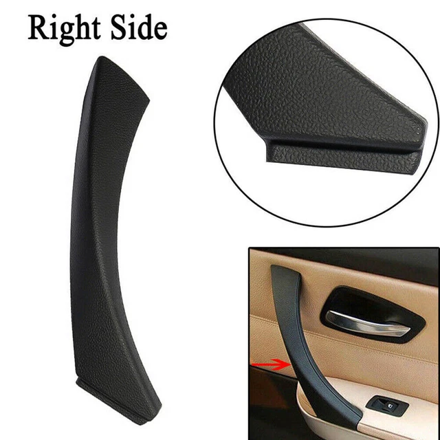 Black Right Inner + Outer Door Panel Handle Pull Trim Cover Fit BMW E90 3 Series