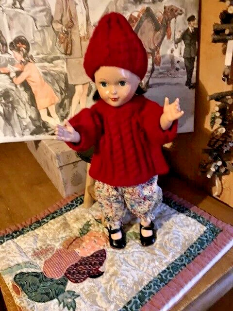 Ensemble Vêtements Cuir Rouge Et Noir Pour Poupée 11,5 Pouces (29 Cm) - Style Mode - Manteau, Jupe, Top, Boots - Fait Main