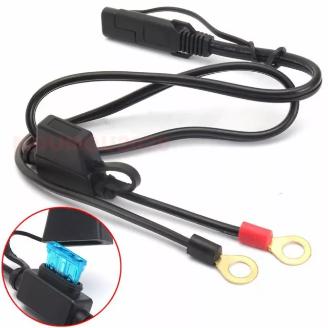 Motorcycle Battery Terminal Ring Connector Harness 12V Charger Adapter Cable New