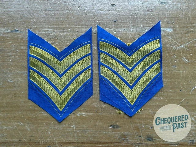 VINTAGE AUSTRALIAN RAN? 2x Triple Chevron Rank Insignia Embroidered ...