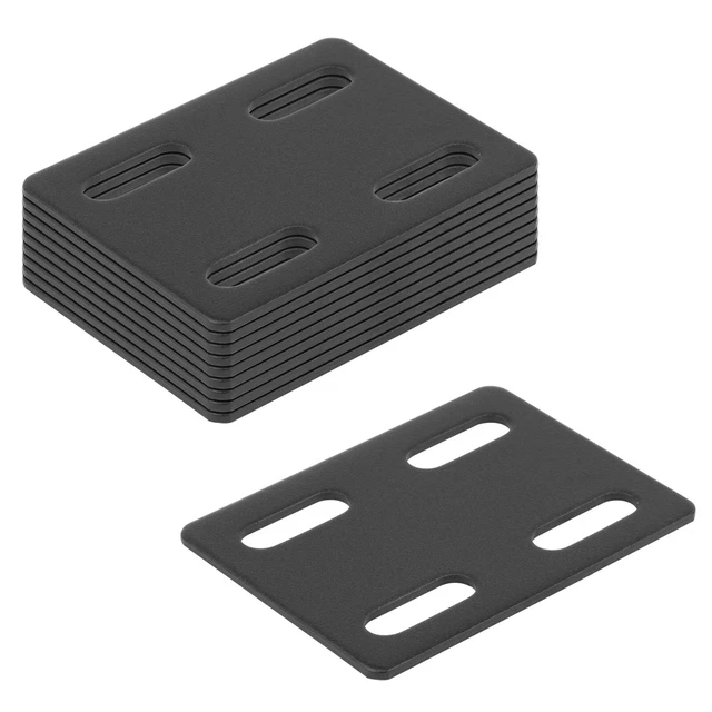 10 PCS 4" Black Adjustable Flat Straight Mending Bracket Plate with Slot