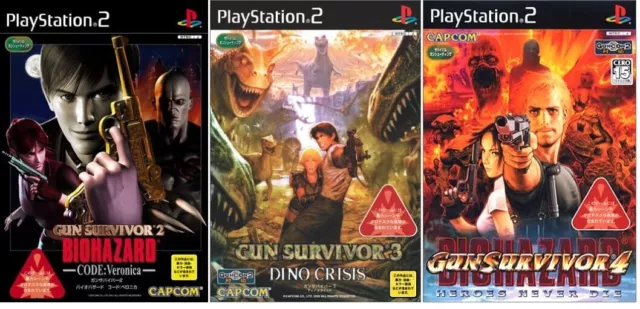 PS2 Gun Survivor 2 3 4 Set Lot Biohazard Dino Crisis Resident Evil GAME  JAPAN JP