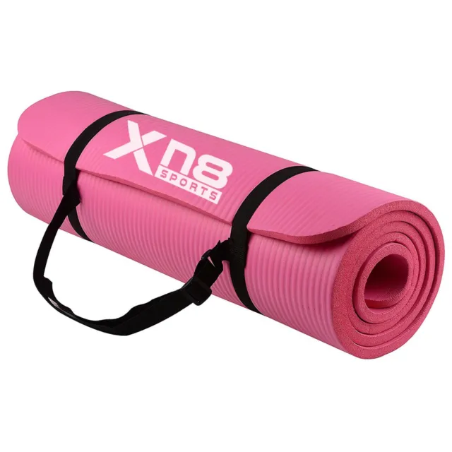 XN8 Yoga Mat 10 & 15mm Thick Gym Mats Exercise Fitness Pilates Aerobic Workout