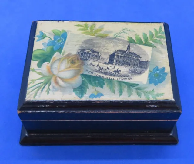 Scottish Mauchline Ware vintage Victorian antique small box - Ipswich