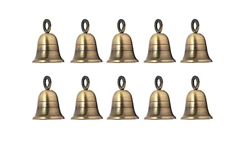 3" Height Indian Brass Bells Jingle Bells for Home Door Décor, Crafts,