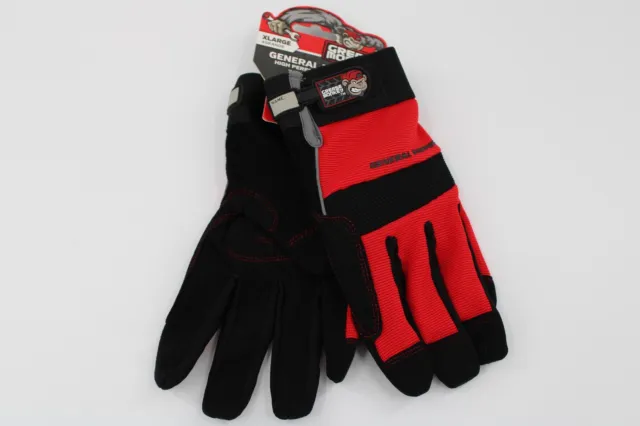 Grease Monkey General Purpose High Performance Gloves SZ XL 1 PR Washable Red