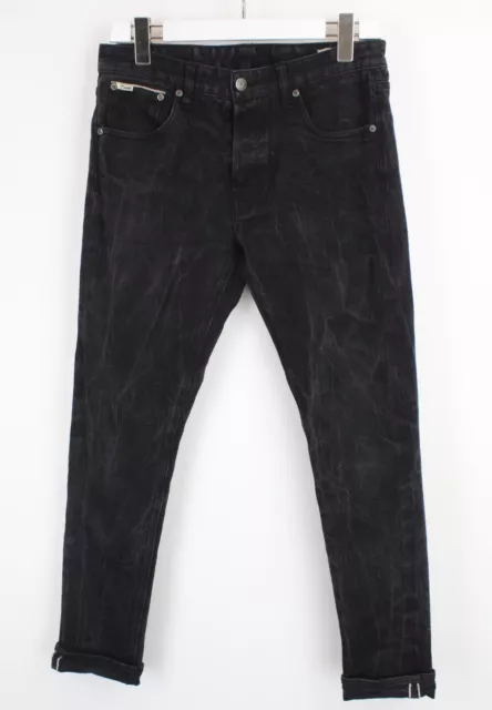 Emmett Joe Gunpowder 992 Black Denim Hommes Jeans W32/L32 Lisières Extensible