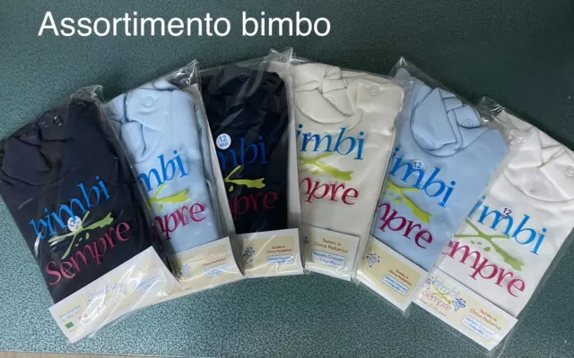 BODY LUPETTO NEONATO MANICA LUNGA “BIMBI PER SEMPRE” IN CALDO COTONE Conf 6 Pz 3
