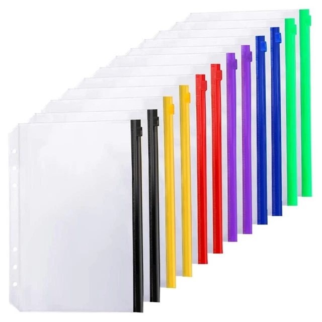 12PZ Binder Tasche A5 Dimensioni 6 Fori Zipper Binder Pouch Folders per 6-  M4P3
