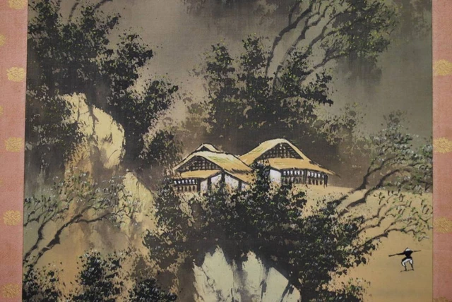 Meisei Shinsaku / Light Colored Landscape Painting Hanging Scroll  KAKEJIKU