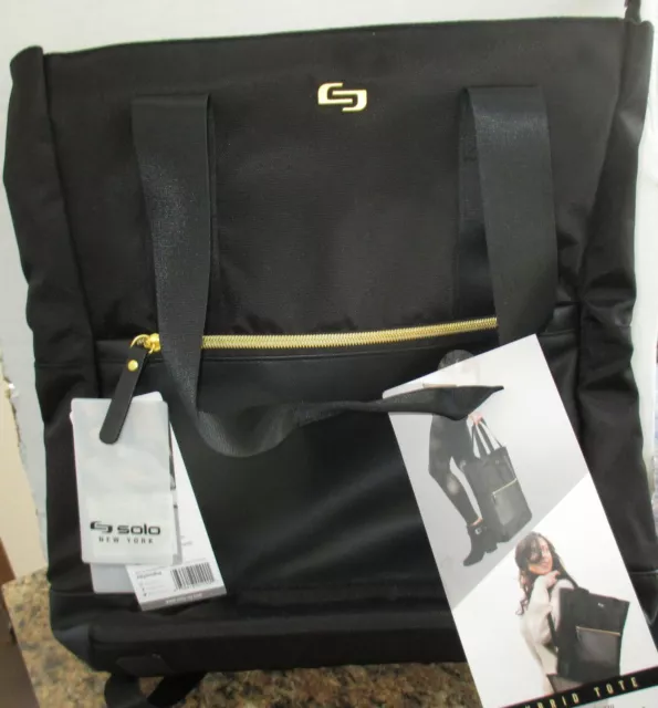 Solo New York Backpack Black Women's Backpack for Laptop Parker Hybrid Tote Bag