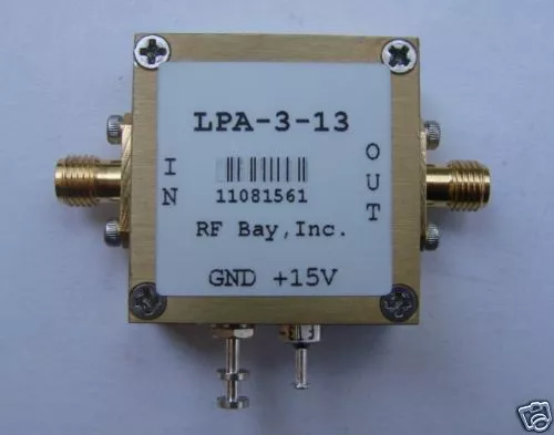 RF Bay 10KHz-3000MHz Wideband RF Amplifier, LPA-3-13, New, SMA