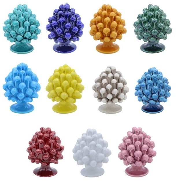 Pigna siciliana Caltagirone h 10 / 11 cm ca. (1pz) Monocolore con 11 opzioni col