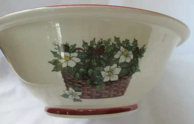 Gerald Henn Roseville Spongeware Pottery Large Basket Serving Bowl