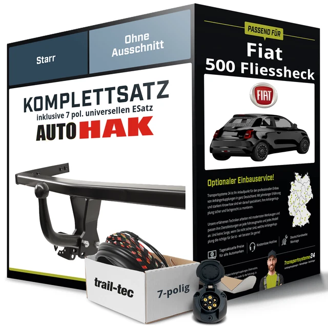 Anhängerkupplung starr für FIAT 500 Fliessheck +E-Satz NEU AHK Anhängerkupplung starr für FIAT 500 Fliessheck +E-Satz NEU AHK