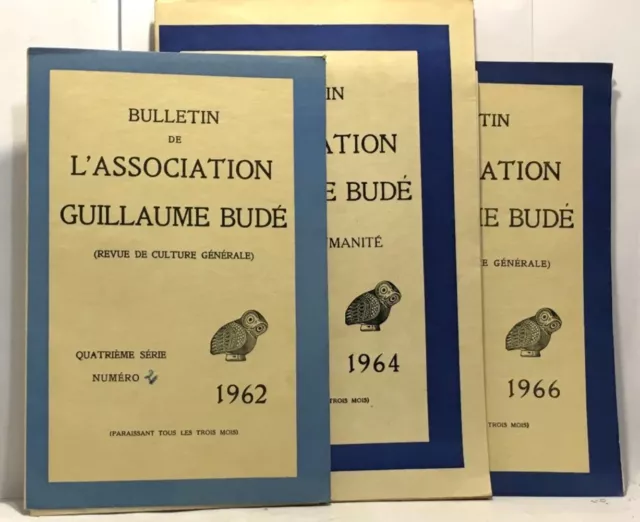 Bulletin de l'association Guillaume Budé (revue de culture générale) 1962