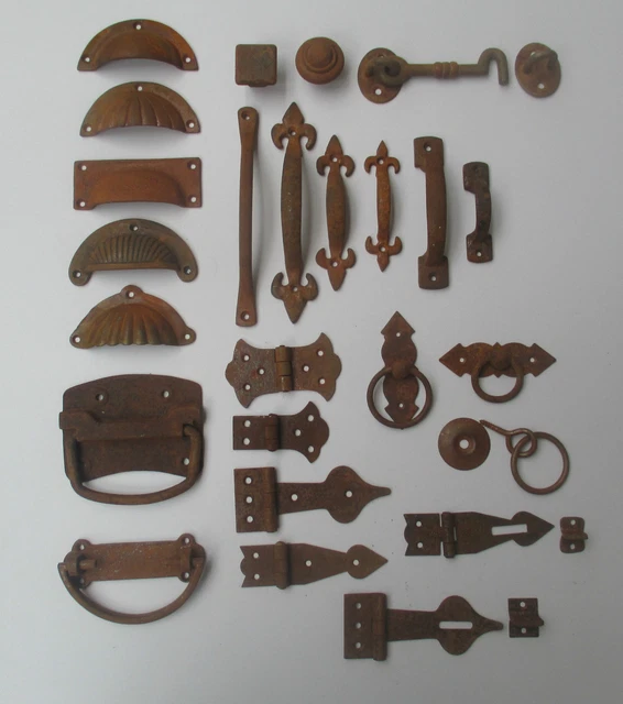 Old Vintage Rustic Aged Furniture /Cabinet Cupboard Trunk Fittings