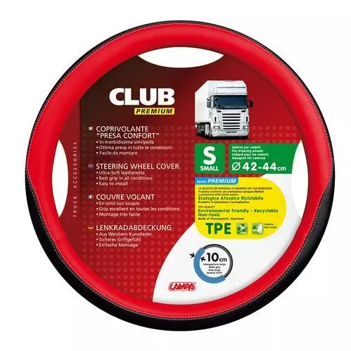 Club, coprivolante presa confort in TPE - S - Ø 42/44 cm - Rosso