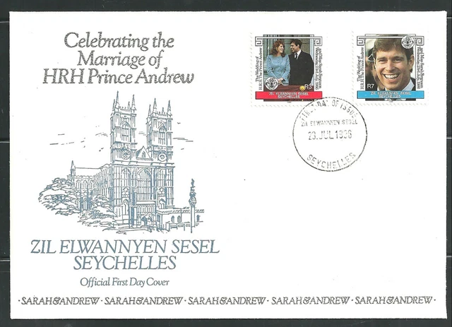 1079/Seychellen Äußere FDC ETB 1986 117-118 Andrew and Fergie