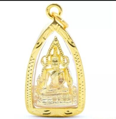 Phra Chinnarat Buddha Statue Gold Micron Pendant Thai Buddhist Amulet