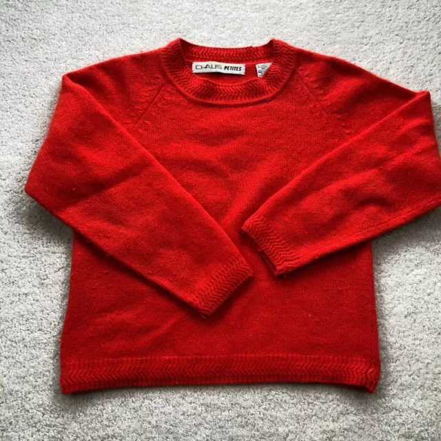 Womens Vintage Chaus Petites Crewneck Pullover Sweater Size P Red