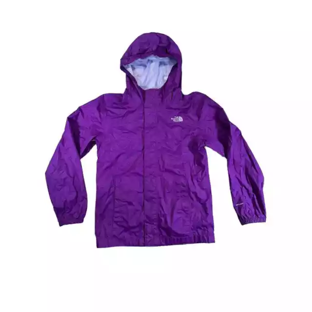 The North Face Girls Hooded Rain Jacket Purple DryVent Size L 14/16