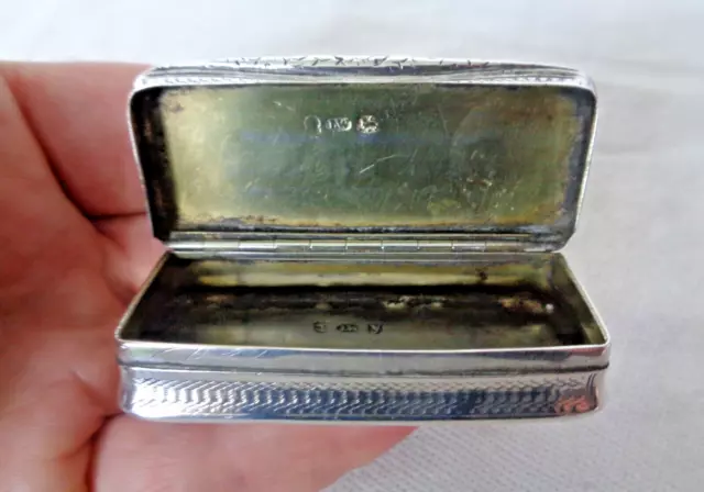 Georgian Birmingham 1822 Solid Silver Table Snuff Box