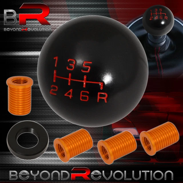 For Pontiac M10X1.25 6-Speed Round Gear Shift Knob Threaded Light Weight Black